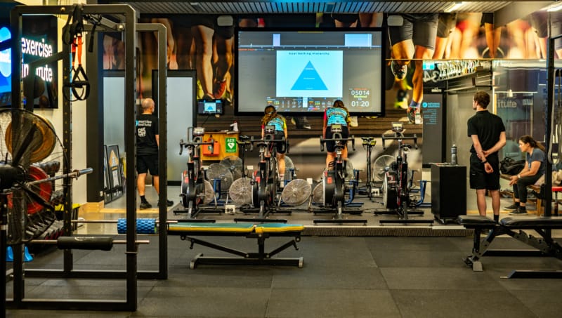Junior athlete training indoors